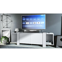 Mpc Meuble TV Blanc Mat (lxhxp) : 149 X 45,5 X 34 Cm