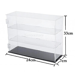 Avis Clair acrylique vitrine poupées en peluche Mini Figure voitures modèle jouets Protection anti-poussière organisateur de bureau Boxex (3 niveaux)