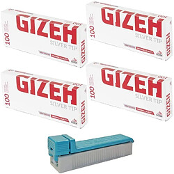 Pack tubeuse a cigarette Banko avec 4 boites de tubes Gizeh Silver Tip