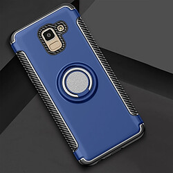 Wewoo Coque Étui de protection magnétique à 360 degrés pour bague de rotation Galaxy J6 2018 bleu