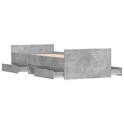 Maison Chic Lit adulte - Cadre de lit tête de lit et pied de lit,Structure du lit Contemporain pour chambre gris béton 100x200 cm -MN69120 pas cher