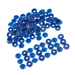 Capuchons à vis à pression à charnière en plastique à charnière en plastique avec couvercle décoratif, 50pcs bleu