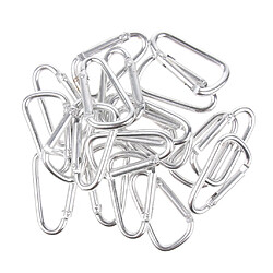 20pcs en alliage d'aluminium d forme mousquetons porte-clés boucle extérieur argent pas cher