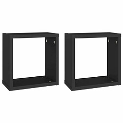 Maison Chic Lot de 2 Étagères cube murales,Etagère de rangement flottantes Noir 30x15x30 cm -MN11414