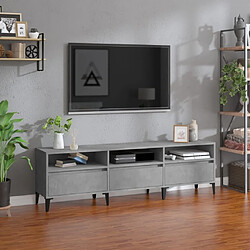 Maison Chic Meuble TV scandinave - Banc TV pour salon gris béton 150x30x44,5 cm bois d'ingénierie -MN61471