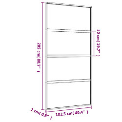 vidaXL Porte coulissante doré 102,5x205cm verre ESG clair et aluminium pas cher