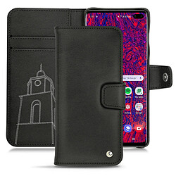 Housse cuir Samsung Galaxy S10 5G - Rabat portefeuille - Negre poudro ( Pantone #111212 ) - NOREVE