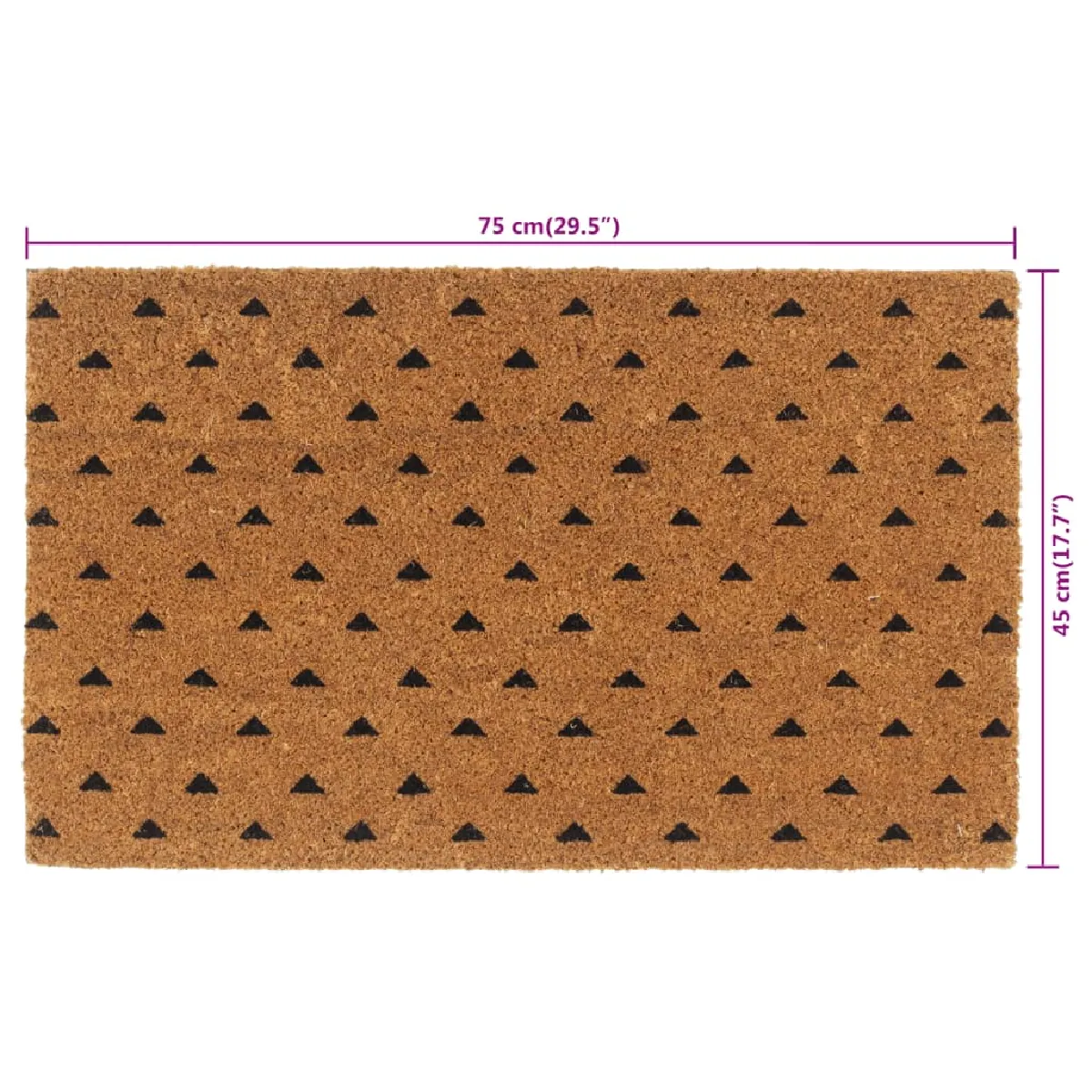 vidaXL Tapis de porte naturel 45x75 cm fibre de coco touffeté pas cher