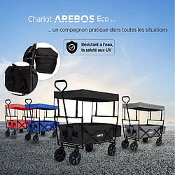 AREBOS Chariot de jardin pliable, Chariot de transport à main, Avec barre de poussée, Pliable, Noir pas cher