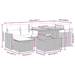 vidaXL Salon de jardin 8 pcs avec coussins noir résine tressée pas cher