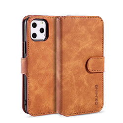 Wewoo Coque Etui à rabat Retro côté huile avec support fentes pour cartes et portefeuille iPhone 11 Pro Marron