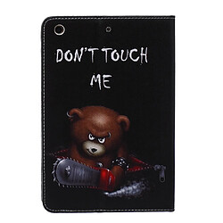 Etui en PU impression motif ours marron et mots d'avertissement pour votre Apple iPad mini 1 2 3