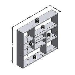 Avis Mes Etagère murale 9 niches 90x16x78,2 cm chêne et blanc