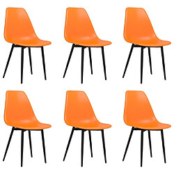 Maison Chic Lot de 6 Chaises à manger,Chaise pour cuisine orange PP -MN64441