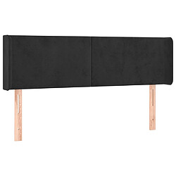 vidaXL Tête de lit avec oreilles Noir 147x16x78/88 cm Velours