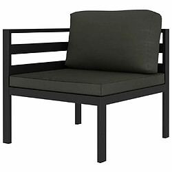 Maison Chic Ensemble de 4 Tables et chaises d'extérieur avec coussins,Salon de jardin Aluminium Anthracite -GKD737535 pas cher