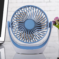 (Bleu Clair) Mini Ventilateur de Bureau Portable à Rotation de 180 Degrés, Réglage de 2 Degrés, Appareil d'été pour Ho