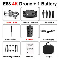 Universal E68 Drone HD Grand Angle 4K WiFi 1080P FPV Drone Vidéo Live Enregistrement Quadcopter Altitude, Entretien Drone Caméra Comparaison E58 | RC Helicopter pas cher