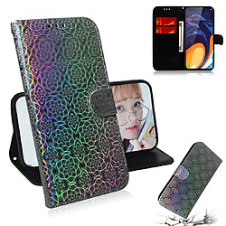 Wewoo Housse Coque Pour Galaxy M40 / A60 Couleur Pure Coloré Boucle magnétique Horizontal Flip en cuir avec support et fentes cartes et portefeuille et lanière Argent