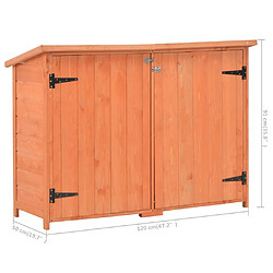 vidaXL Abri de stockage de jardin 128x42x91 cm Bois pas cher