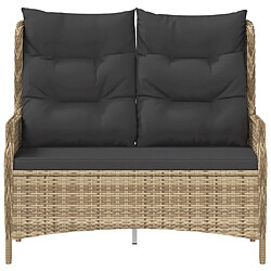 Acheter Maison Chic Banc de jardin à 2 places | Banquette de jardin | Chaise Relax avec coussins Marron Résine tressée -MN76218