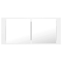 Acheter Maison Chic Armoire salle de bain,Meuble de rangement de salle de bain,Meuble haut à miroir LED Blanc 100x12x45 cm Acrylique -GKD101523