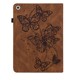 Etui en PU motif papillon avec support et porte-cartes marron pour votre Lenovo Tab M10 TB-X605F/TB-X505L/TB-X505F/TB-X605L/Tab P10 TB-X705F/TB-X705L