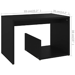 vidaXL Table d'appoint noir 59x36x38 cm bois d'ingénierie pas cher