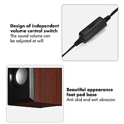 Avis Universal Haut-parleurs câblés Computer Wood Subwoofer Haut-parleurs avec basses de 3,5 mm Stéréo pour ordinateurs portables pour ordinateurs portable ordinateur portable Musique | Haut-parleurs portables (acajou)