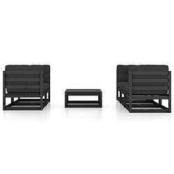 Maison Chic Salon de jardin 6 pcs + coussins - Mobilier/Meubles de jardin - Table et chaises d'extérieur Bois de pin massif -MN91463