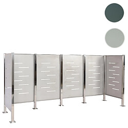 Mendler Clôture pour poubelles HWC-J55, Cache-poubelle Rangement pour poubelles, 150x325x85cm métal ~ inox