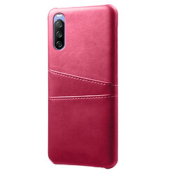 Coque en TPU + PU avec double porte-cartes rose pour votre Sony Xperia 10 III