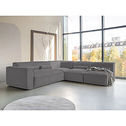 Bestmobilier Felix - Canapé modulable d'angle droit - Gris foncé