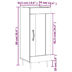 vidaXL Buffet Sonoma gris 34,5x34x90 cm Bois d'ingénierie pas cher