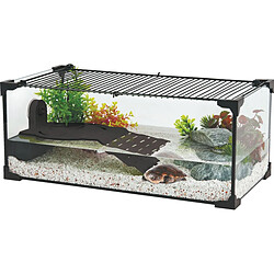 ZOLUX Kit terrarium tortue aquatique Karapas Pro noir.