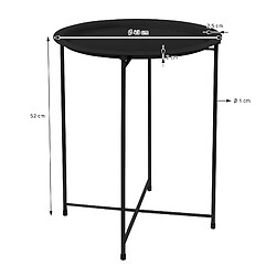 ML DESIGN MODERN LIVING Table d'appoint ronde Ø 46x51 cm Noir en métal avec plateau ML-Design