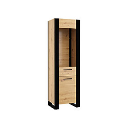 Bestmobilier Donnely - vitrine - bois et noir - 188 cm