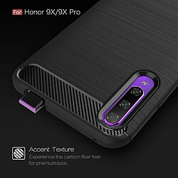 Avis Wewoo Coque TPU en fibre de carbone à texture brossée pour Huawei Honor 9X / 9X Pro Noir