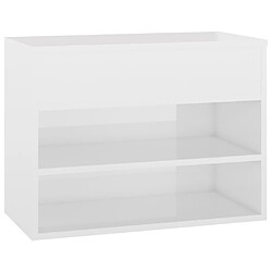 Maison Chic Banc à chaussures | Meuble de rangement à chaussures Meuble d'Entrée Blanc brillant 60x30x45 cm Aggloméré -MN52400