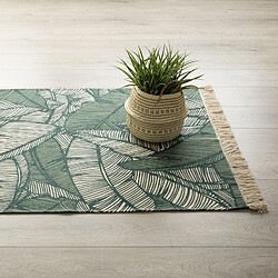 Acheter Atmosphera, Createur D'Interieur Tapis à imprimé Jungle en coton - 120 x 170 cm - Vert et beige