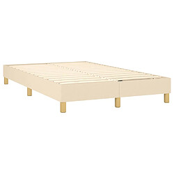 Avis vidaXL Sommier à lattes de lit avec matelas Crème 120x200 cm Tissu