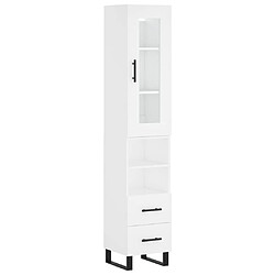 vidaXL Buffet haut Blanc 34,5x34x180 cm Bois d'ingénierie