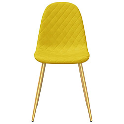 Acheter Maison Chic Lot de 2 Chaises à manger | Chaise de salle à manger cuisine Jaune moutarde Velours -GKD38174