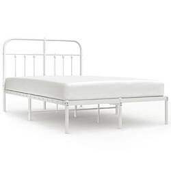 Maison Chic Lit adulte - Cadre de lit métal avec tête de lit pour chambre blanc 120x200 cm -MN15726