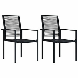 Maison Chic Lot de 2 Chaises de jardin,Fauteuil d'extérieur Rotin PVC Noir -MN60178