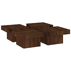 Avis vidaXL Table basse Chêne marron 90x90x28 cm Bois d'ingénierie