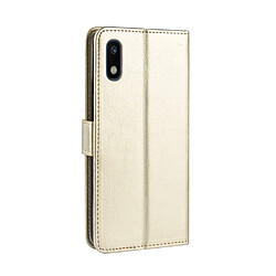 Avis Wewoo Housse Coque en cuir à rabat horizontal Retro Crazy Horse Texture pour Galaxy A10eavec porte-cartes et fentes cartes et cadre photo Or