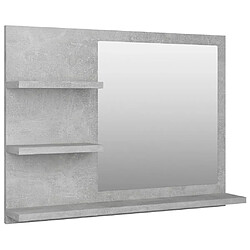 vidaXL Miroir de salle de bain gris béton 60x10,5x45cm bois ingénierie