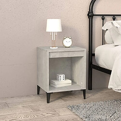 Maison Chic Table de chevet,Table de nuit,Table d'appoint pour salon Gris béton 40x35x50 cm -MN39041