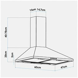 Hotte décorative Universal Blue Everest 4060B Noir pas cher